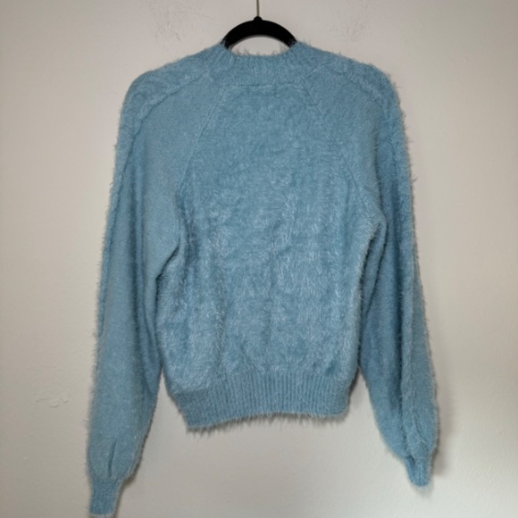 Show Me Your Mumu Sweater Women's SM Blue Vienna Eyelash High Neck - Picture 6 of 7